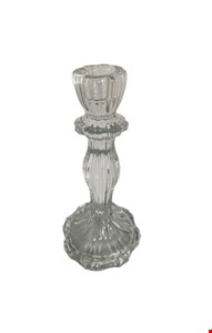 Castiçal Vidro Flor M 20cmA 10cmD