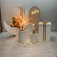 Decoração Infantil - Chá de Bebê Dourado & Branco II