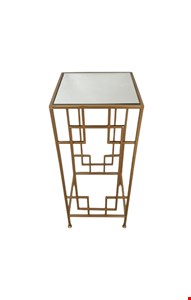 Mesa Lateral Ferro Dourado Geométrica com Espelho G