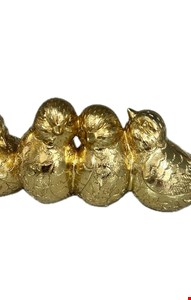 Quarteto de Passarinhos Dourado 25cmC