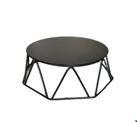 Boleira Geométrica Preta Mdf e Ferro 20cmD