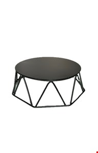 Boleira Geométrica Preta Mdf e Ferro 20cmD