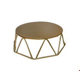 Boleira Geométrica Dourada Mdf e Ferro 20cmD