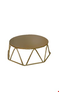 Boleira Geométrica Dourada Mdf e Ferro 20cmD