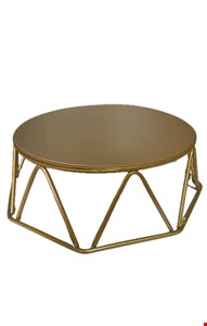 Boleira Geométrica Dourada Mdf e Ferro 30cmD