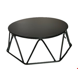 Boleira Geométrica Preta Mdf e Ferro 30cmD