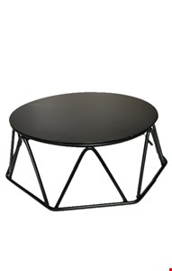 Boleira Geométrica Preta Mdf e Ferro 30cmD