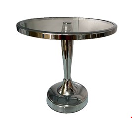 Suporte Gota Prata Metal Com Vidro 24cmA 25cmD