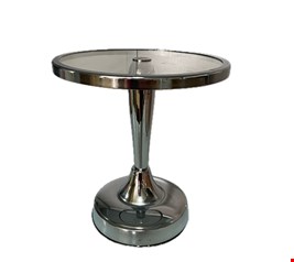 Suporte Gota Prata Metal Com Vidro 22cmA 20cmD