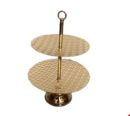 Suporte Duplo Dourado Detalhe Cubos 48cmA 29cmD 25cmD
