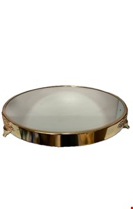 Boleira Dourada Folha Imperial com Espelho 40cmD 6cmA