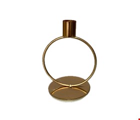 Castiçal Ferro Circulo  Dourado 13cmA