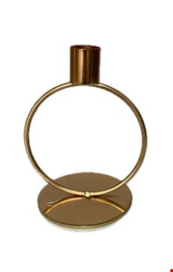Castiçal Ferro Circulo  Dourado 13cmA