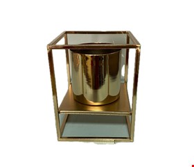 Porta Vela Cubo Dourado 15cmA12cmD