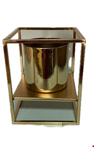 Porta Vela Cubo Dourado 15cmA12cmD