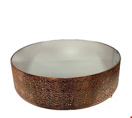 Boleira Espelhada Arabesco Flor Rosê Gold 11cmA 40cmD