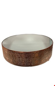 Boleira Espelhada Arabesco Flor Rosê Gold 11cmA 40cmD