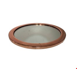 Bandeja Espelhada Redonda Rosê Gold 25cmD