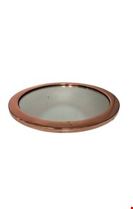 Bandeja Espelhada Redonda Rosê Gold 25cmD