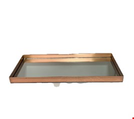 Bandeja Espelhada Retangular Rosê Gold 45cmL