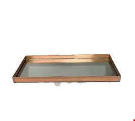 Bandeja Espelhada Retangular Rosê Gold 40cmL