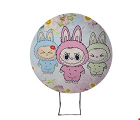 Painel redondo tecido sublimado labubu 1,50cmD 