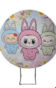Painel redondo tecido sublimado labubu 1,50cmD 