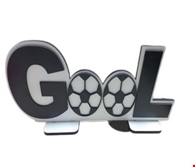 Temático Futebol - Placa Goool com Bola mdf Preto Com Branco P