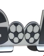 Temático Futebol - Placa Goool com Bola mdf Preto Com Branco P