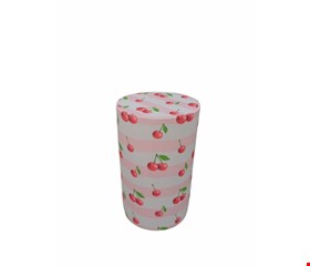 Capa de Cilindro - Tecido Sublimado Listra Rosa com Cerejas G 80x50 