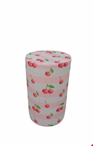 Capa de Cilindro - Tecido Sublimado Listra Rosa com Cerejas G 80x50 