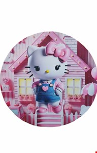 Painel Redondo Tecido Sublimado - Hello Kitty  1,50mD 