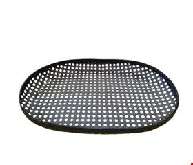 Bandeja Ferro Marrom Furinhos G 38cmL 26cmP