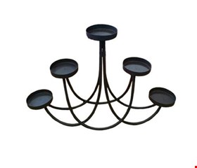 Castiçal Ferro Marrom 5 Velas 27cmA 