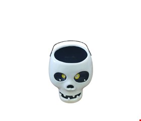 Temático Halloween - Balde Caveira em Cerâmica Branca M