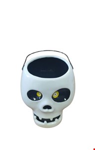 Temático Halloween - Balde Caveira em Cerâmica Branca M