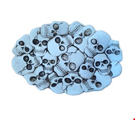 Temático Halloween - Prato com Caveiras Oval 25cmD