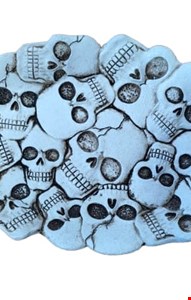 Temático Halloween - Prato com Caveiras Oval 25cmD