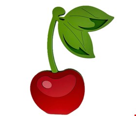 Temático Cerejinha - Placa Cereja Vermelha M