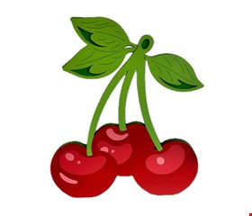 Temático Cerejinha - Placa Três Cerejas Vermelhas M