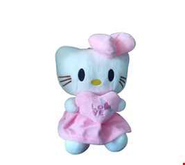  Hello Kitty segurando coração - Pelúcia 20cm