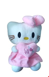  Hello Kitty segurando coração - Pelúcia 20cm
