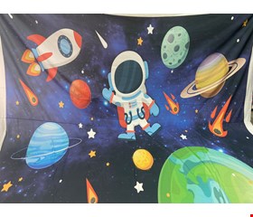 Painel Tecido Sublimado Retangular Galáxia / Astronauta cmA cmC