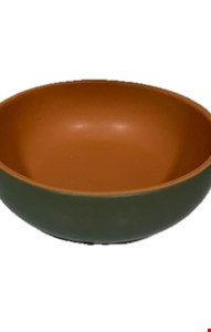 Tigela Bowl Barro Marrom e Verde 500mL