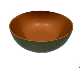 Tigela Bowl Barro Marrom e Verde 900mL