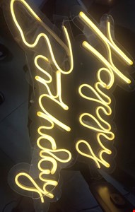 Painel de Led Happy Birthday - Luz Amarela G