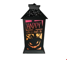 Temático Halloween - Luminária Preta com Abóbora 28,5cmA