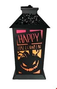 Temático Halloween - Luminária Preta com Abóbora 28,5cmA