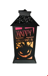 Temático Halloween - Luminária Preta com Abóbora 28,5cmA