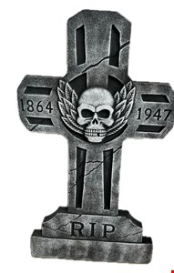 Temático Halloween - Lápide RIP Caveira 91cmA